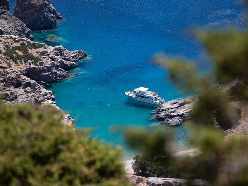 Yacht vacations in Greece - Karpathos rocky beach